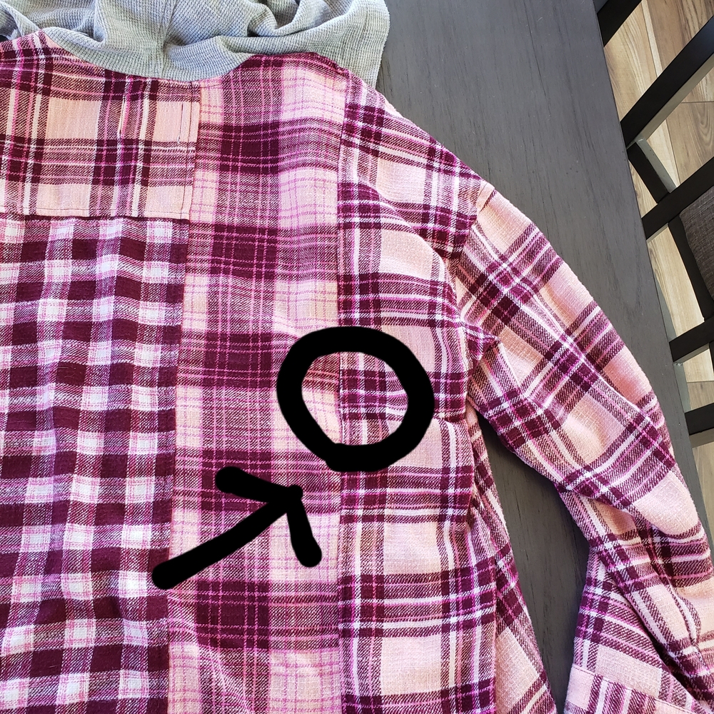 Justice Pink Plaid Hooded Button-Up Shirt - Picture 11 of 12
